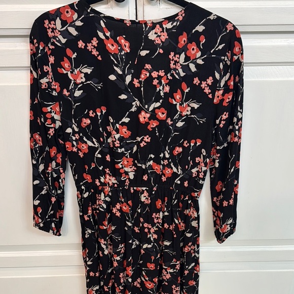 Band of Gypsies Orange and Black Wrap Dress 3/4 Sleeve V-Neck. Size M. Bohemian - Picture 6 of 7